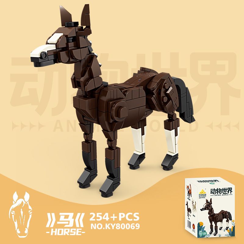 Kazi KY80069 80069 MÔ HÌNH ĐỘNG VẬT THẾ GIỚI 6 LITTLE RACCOON SHIBA INU HORSE PANDA CAPYBARA SIKA DEER bộ đồ chơi xếp lắp ráp ghép mô hình Creator Sáng Tạo 1340 khối