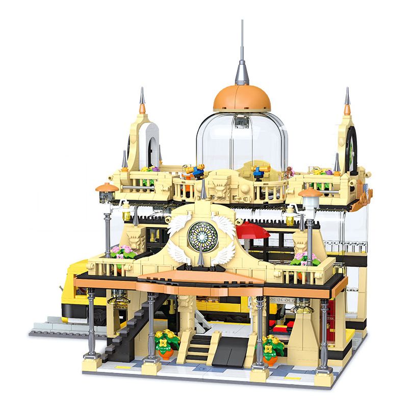 JIESTAR 89136 GA XE LỬA KIỂU CHÂU bộ đồ chơi xếp lắp ráp ghép mô hình Creator EUROPEAN STYLE RAILWAY STATION Sáng Tạo 1945 khối