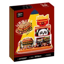 MOYU BLOCK MY92057 92057 CỬA HÀNG BÁNH MÌ KẸP THỊT PANDA bộ đồ chơi xếp lắp ráp ghép mô hình DU'S BURGER 2504 khối