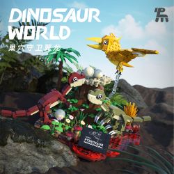 TAKUGI T2018 2018 NEST BẢO VỆ RỒNG CÓ CÁNH bộ đồ chơi xếp lắp ráp ghép mô hình DINOSAUR WORLD 536 khối