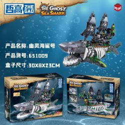 ZHEGAO 651009 CÁ MẬP BIỂN MA bộ đồ chơi xếp lắp ráp ghép mô hình THE GHOST SEA SHARK 1155 khối