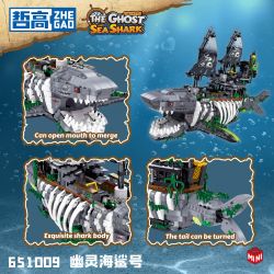 ZHEGAO 651009 CÁ MẬP BIỂN MA bộ đồ chơi xếp lắp ráp ghép mô hình THE GHOST SEA SHARK 1155 khối