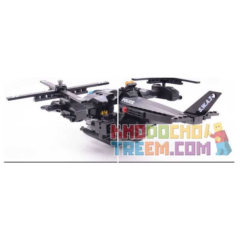 WOMA C0533 0533 Xếp hình kiểu  SWAT SPECIAL FORCE SWAT Helicopter Car Trực Thăng Phối Hợp ô Tô Lính đặc Nhiệm 594 khối