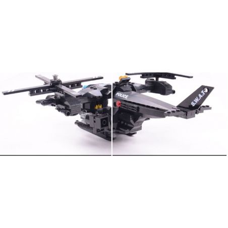 WOMA C0533 0533 Xếp hình kiểu  SWAT SPECIAL FORCE SWAT Helicopter Car Trực Thăng Phối Hợp ô Tô Lính đặc Nhiệm 594 khối