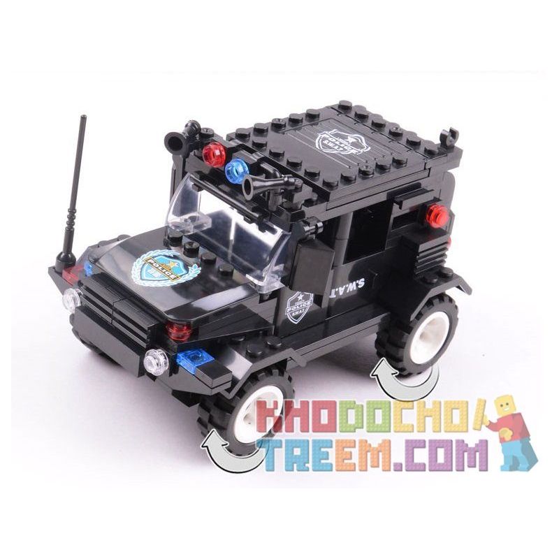 WOMA C0533 0533 Xếp hình kiểu  SWAT SPECIAL FORCE SWAT Helicopter Car Trực Thăng Phối Hợp ô Tô Lính đặc Nhiệm 594 khối