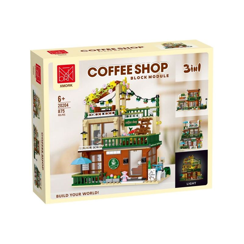 MORKMODEL MORK UrGe XMORK 20204 Balcony Coffee Shop Xếp hình lắp ráp ghép mô hình Sân thượng Cafe 3in1