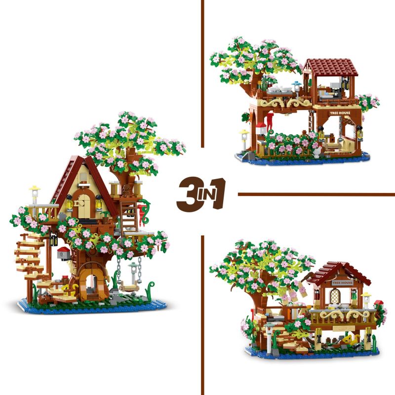 MorkModel 20206 Mork Model 20206 NGÔI NHÀ CÂY ANH ĐÀO 3IN1 bộ đồ chơi xếp lắp ráp ghép mô hình Creator FANTASY TREEHOUSE Sáng Tạo 959 khối