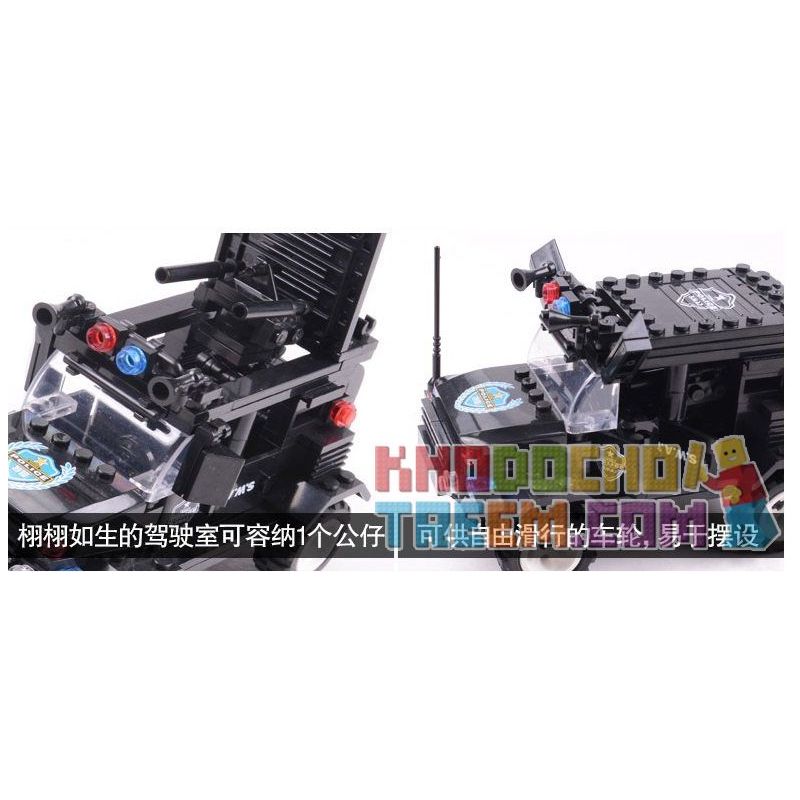 WOMA C0533 0533 Xếp hình kiểu  SWAT SPECIAL FORCE SWAT Helicopter Car Trực Thăng Phối Hợp ô Tô Lính đặc Nhiệm 594 khối