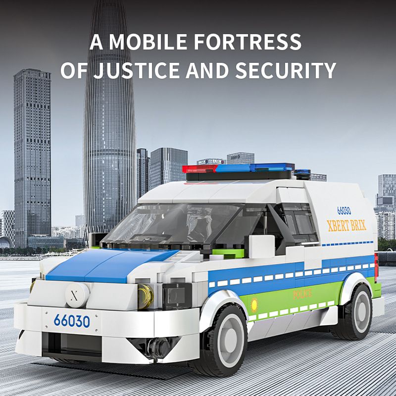 XBERT 66030 XE TẤN CÔNG CẢNH SÁT CHÂU bộ đồ chơi xếp lắp ráp ghép mô hình City EUROPEAN POLICE VAN Thành Phố 430 khối