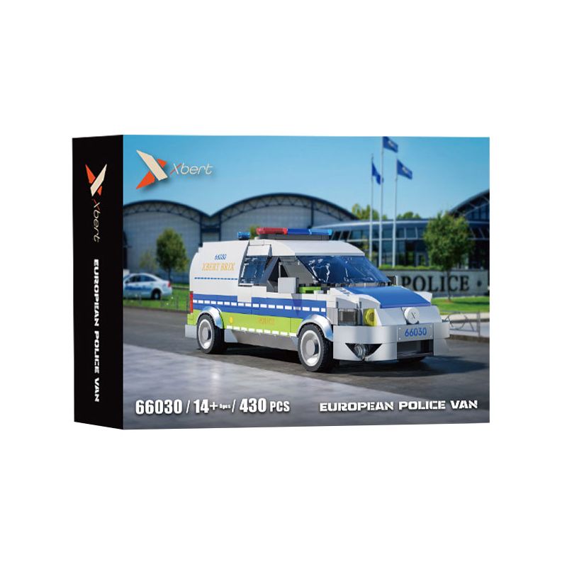 XBERT 66030 XE TẤN CÔNG CẢNH SÁT CHÂU bộ đồ chơi xếp lắp ráp ghép mô hình City EUROPEAN POLICE VAN Thành Phố 430 khối