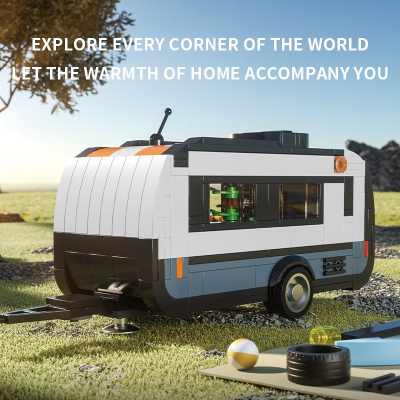 XBERT 66117 RV KÉO bộ đồ chơi xếp lắp ráp ghép mô hình City TRAVEL TAILER Thành Phố 393 khối