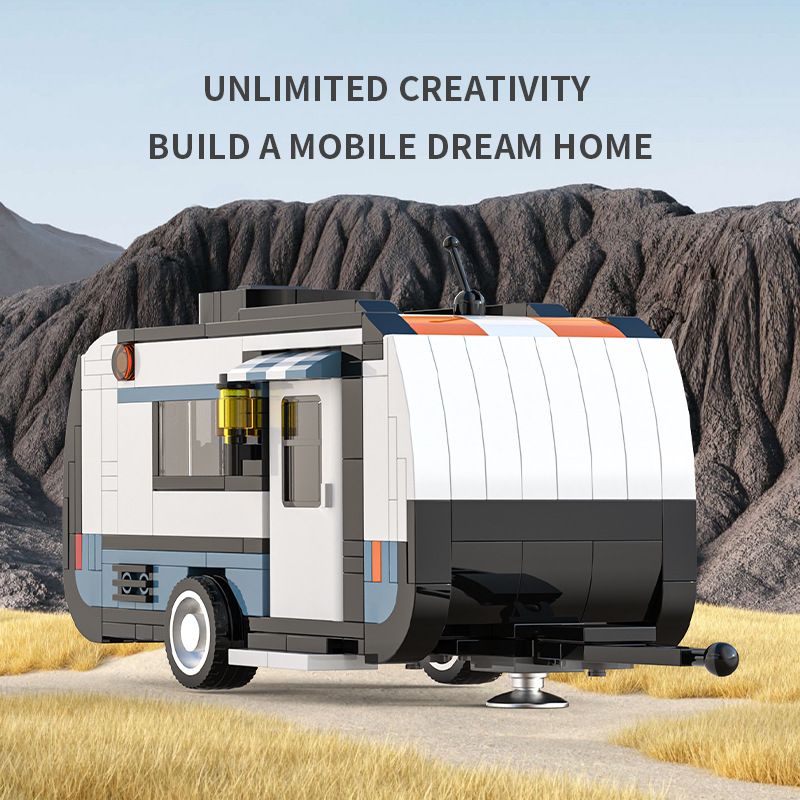 XBERT 66117 RV KÉO bộ đồ chơi xếp lắp ráp ghép mô hình City TRAVEL TAILER Thành Phố 393 khối