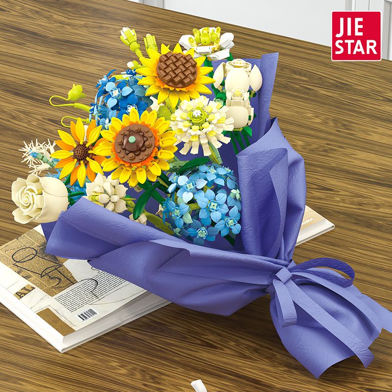 JIESTAR JJ9196 9196 HOA HƯỚNG DƯƠNG CẦM bộ đồ chơi xếp lắp ráp ghép mô hình Creator SUNFLOWER BOUQUET Sáng Tạo 1124 khối