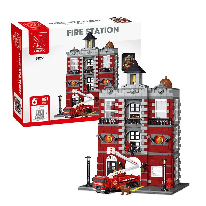 MorkModel 20122 Mork Model 20122 SỞ CỨU HỎA RETRO bộ đồ chơi xếp lắp ráp ghép mô hình City FIRE STATION Thành Phố 1823 khối