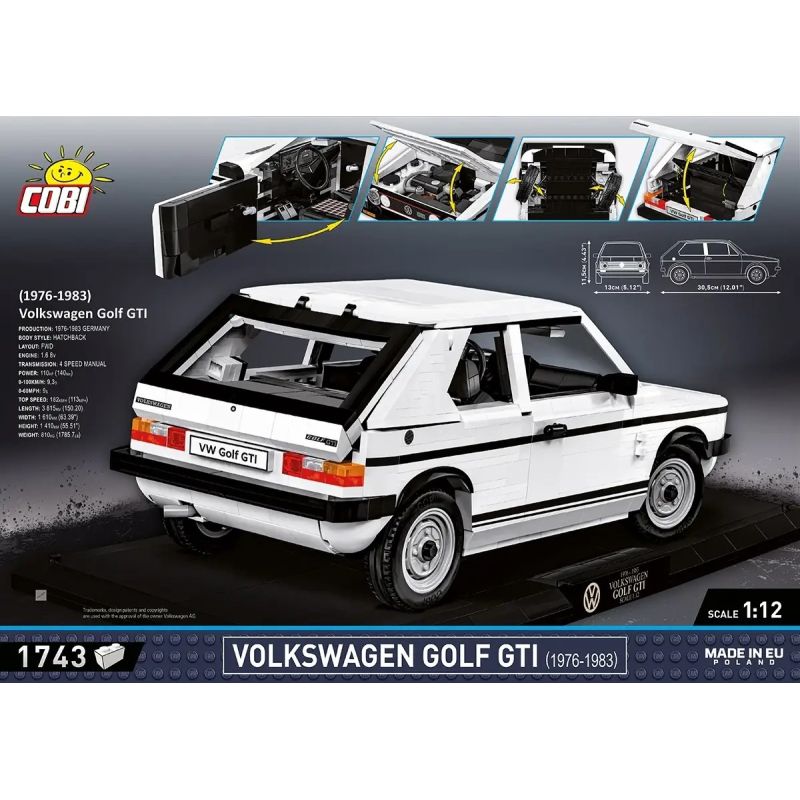 COBI 24358 VOLKSWAGEN GOLF GTI tỷ lệ 1:12 bộ đồ chơi xếp lắp ráp ghép mô hình Creator VOLKSWAGEN GOLF GTI - EXECUTIVE EDITION Sáng Tạo 1710 khối