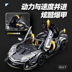 GULY 10638 LAMBORGHINI MỘT CHIẾC XE THỂ THAO KHÁI NIỆM tỷ lệ 1:8 bộ đồ chơi xếp lắp ráp ghép mô hình Technic RACEFORGE Kỹ Thuật Công Nghệ Cao Mô Hình Phương Tiện 3392 khối