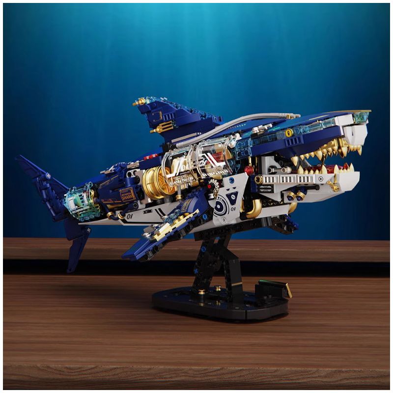 TAKUGI T2017 2017 CÁ MẬP CƠ KHÍ SÂU bộ đồ chơi xếp lắp ráp ghép mô hình MECHANICAL SHARK 1277 khối