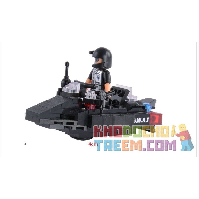 WOMA C0512A 0512A Xếp hình kiểu  SWAT SPECIAL FORCE SWAT Motorcycles Mô Tô 4 Bánh Lính đặc Nhiệm 141 khối