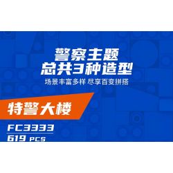 FORANGE FC3333 3333 XÂY DỰNG SWAT bộ đồ chơi xếp lắp ráp ghép mô hình City Thành Phố 619 khối