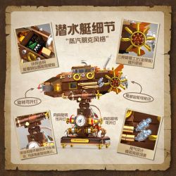 IAMBRICK 30702 DEEP SEA STEAMBOAT bộ đồ chơi xếp lắp ráp ghép mô hình STEAMSHIP OF THE ABYSS 740 khối