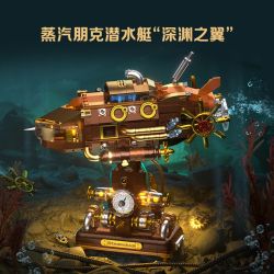 IAMBRICK 30702 DEEP SEA STEAMBOAT bộ đồ chơi xếp lắp ráp ghép mô hình STEAMSHIP OF THE ABYSS 740 khối
