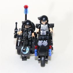 WOMA C0512B 0512B Xếp hình kiểu  SWAT SPECIAL FORCE SWAT 3 In 1 Sidecar Mô Tô 3 Bánh Lính đặc Nhiệm 143 khối