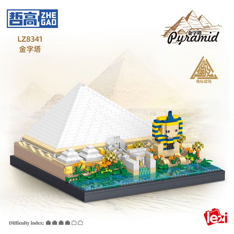 LEZI CREATION LZ8341 8341 KIM TỰ THÁP bộ đồ chơi xếp lắp ráp ghép mô hình Architecture PYRAMID Công Trình Kiến Trúc 2273 khối