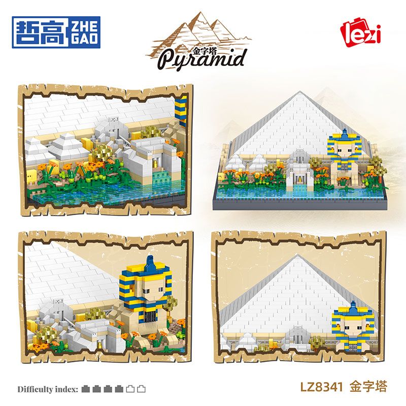 LEZI CREATION LZ8341 8341 KIM TỰ THÁP bộ đồ chơi xếp lắp ráp ghép mô hình Architecture PYRAMID Công Trình Kiến Trúc 2273 khối