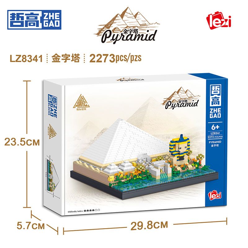 LEZI CREATION LZ8341 8341 KIM TỰ THÁP bộ đồ chơi xếp lắp ráp ghép mô hình Architecture PYRAMID Công Trình Kiến Trúc 2273 khối