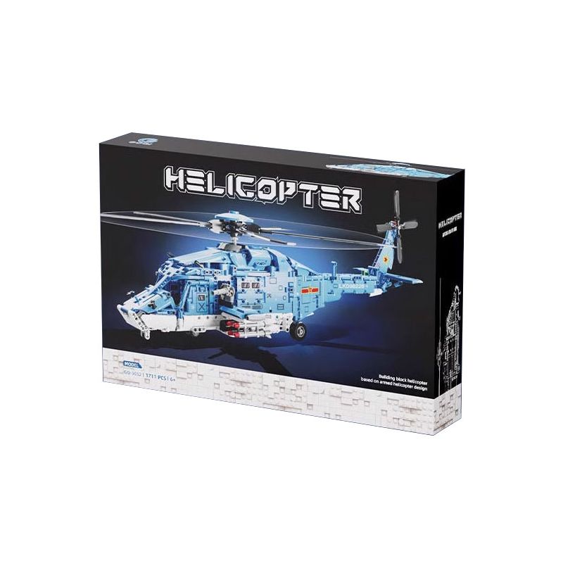 GOQI GQ-3052 Helicopter Xếp hình lắp ráp ghép mô hình Máy bay trực thăng vũ trang