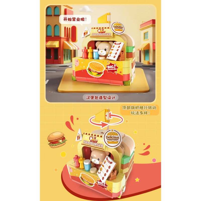 KAIDO KD99049 99049 KEM GẤU CROISSANT bộ đồ chơi xếp lắp ráp ghép mô hình