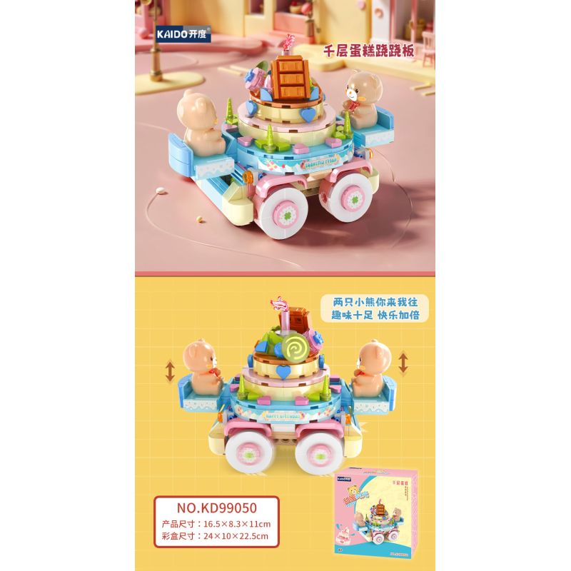 KAIDO KD99050 99050 GẤU KEM BÁNH LỚP bộ đồ chơi xếp lắp ráp ghép mô hình