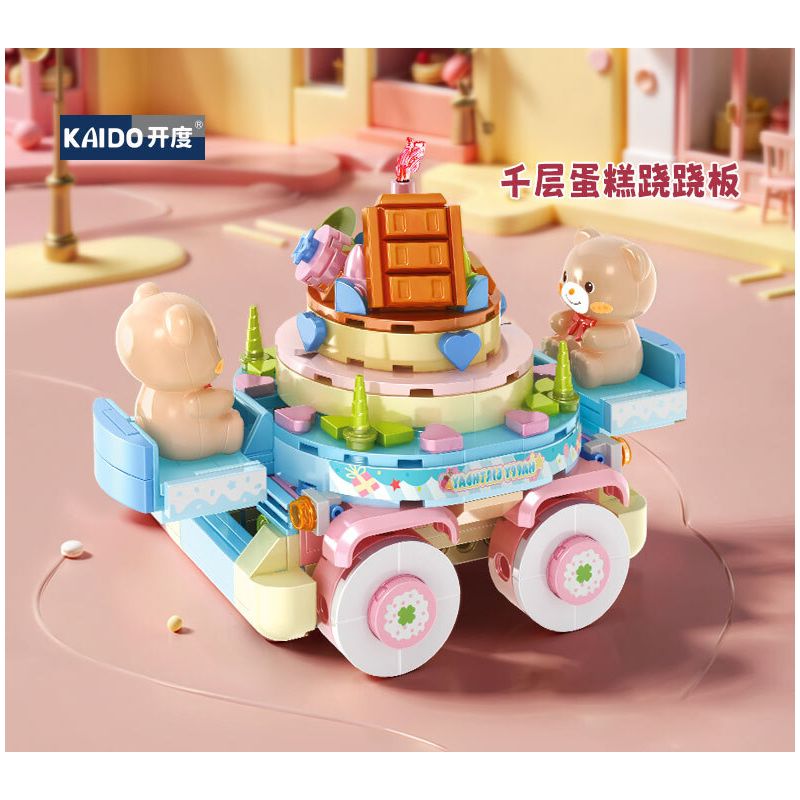 KAIDO KD99050 99050 GẤU KEM BÁNH LỚP bộ đồ chơi xếp lắp ráp ghép mô hình