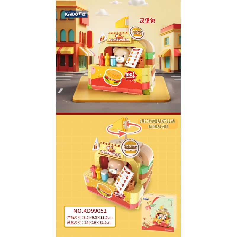 KAIDO KD99052 99052 GẤU HAMBURGER bộ đồ chơi xếp lắp ráp ghép mô hình