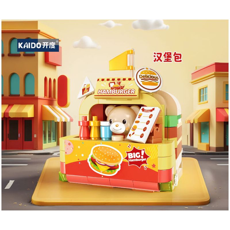 KAIDO KD99052 99052 GẤU HAMBURGER bộ đồ chơi xếp lắp ráp ghép mô hình