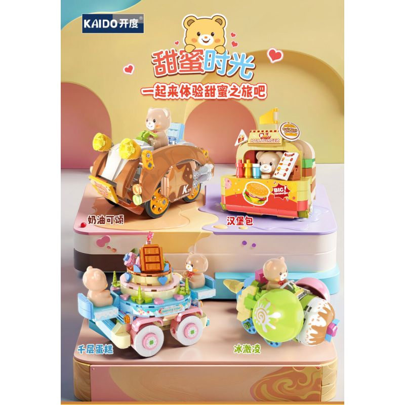 KAIDO KD99052 99052 GẤU HAMBURGER bộ đồ chơi xếp lắp ráp ghép mô hình