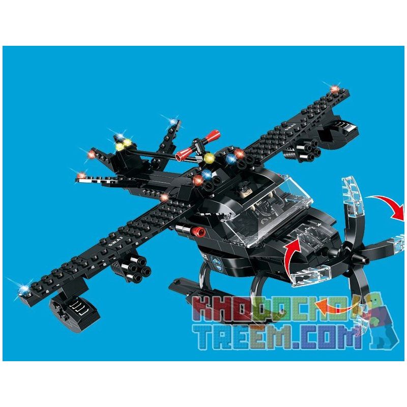 WOMA C0537 0537 Xếp hình kiểu  SWAT SPECIAL FORCE SWAT Helicopter Robot Fighter Robot Trực Thăng 2 Trong 1 Đội Đặc Nhiệm Mỹ 773 khối