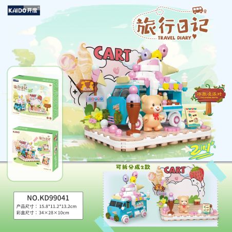 KAIDO KD99041 99041 NHẬT KÝ DU LỊCH BỮA TIỆC KEM bộ đồ chơi xếp lắp ráp ghép mô hình TRAVEL DIARY