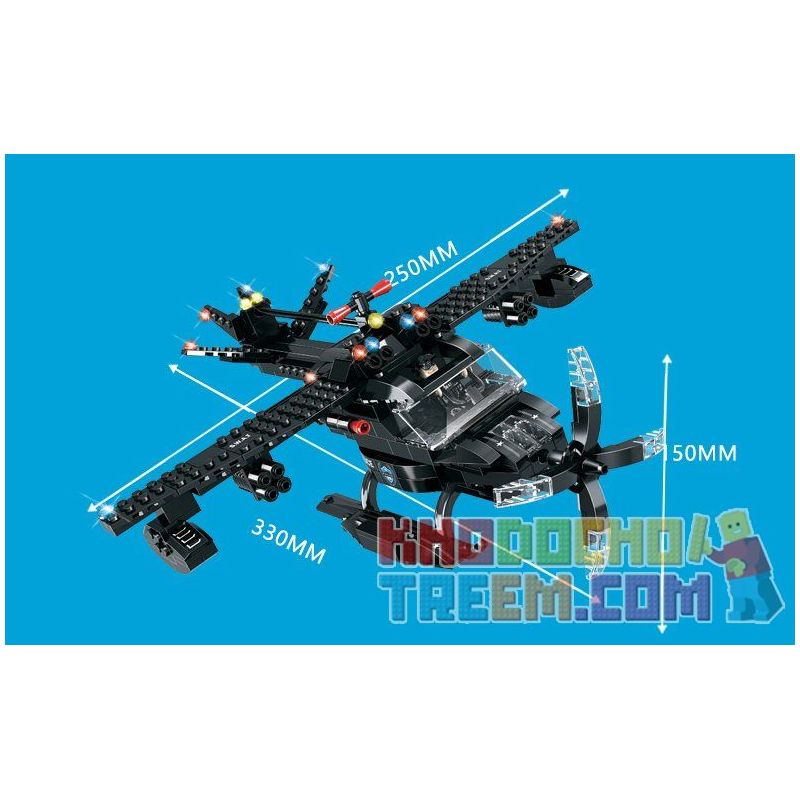 WOMA C0537 0537 Xếp hình kiểu  SWAT SPECIAL FORCE SWAT Helicopter Robot Fighter Robot Trực Thăng 2 Trong 1 Đội Đặc Nhiệm Mỹ 773 khối