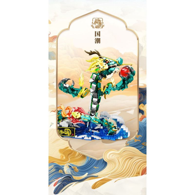 CHAO FANSHA 201406 RỒNG TENG BỐN BIỂN bộ đồ chơi xếp lắp ráp ghép mô hình 1000 khối