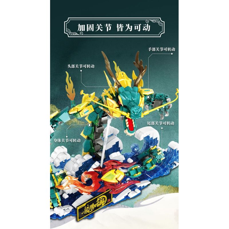 CHAO FANSHA 201406 RỒNG TENG BỐN BIỂN bộ đồ chơi xếp lắp ráp ghép mô hình 1000 khối