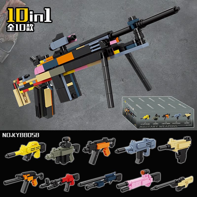 KAZI GBL BOZHI KY88058 Xếp hình lắp ráp ghép mô hình Súng trường Scar Assault 10 Kết hợp