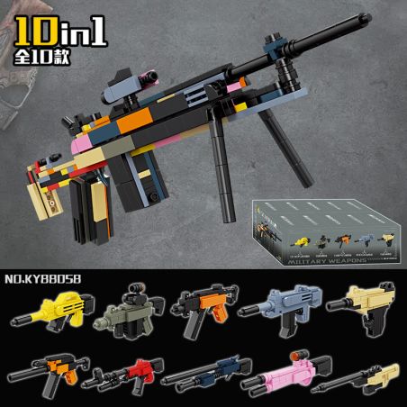 Kazi KY88058 88058 SÚNG TRƯỜNG SCAR ASSAULT 10 KẾT HỢP bộ đồ chơi xếp lắp ráp ghép mô hình Military Army Quân Sự Bộ Đội