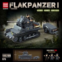 QuanGuan 100299 Quan Guan 100299 BỂ PHÒNG KHÔNG SỐ 1 bộ đồ chơi xếp lắp ráp ghép mô hình Military Army FLAKPANZER I Quân Sự Bộ Đội 675 khối