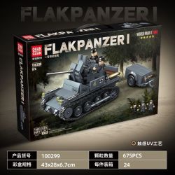 QuanGuan 100299 Quan Guan 100299 BỂ PHÒNG KHÔNG SỐ 1 bộ đồ chơi xếp lắp ráp ghép mô hình Military Army FLAKPANZER I Quân Sự Bộ Đội 675 khối