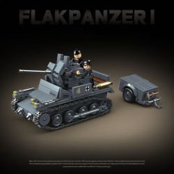 QuanGuan 100299 Quan Guan 100299 BỂ PHÒNG KHÔNG SỐ 1 bộ đồ chơi xếp lắp ráp ghép mô hình Military Army FLAKPANZER I Quân Sự Bộ Đội 675 khối
