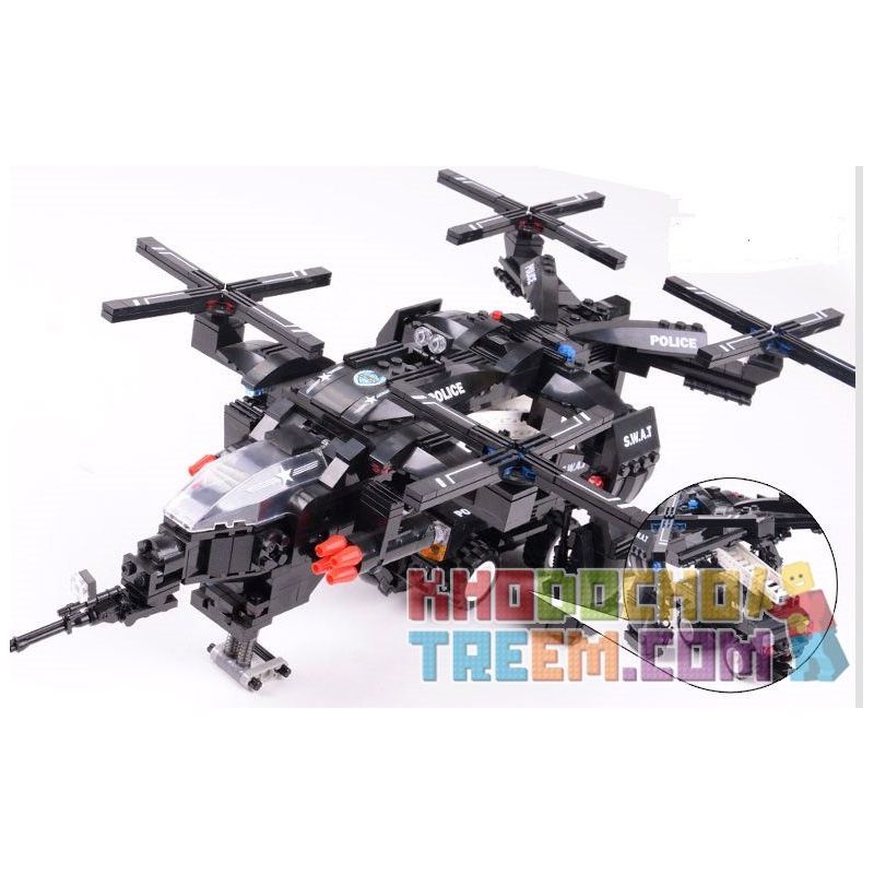 WOMA C0536 0536 Xếp hình kiểu  SWAT SPECIAL FORCE SWAT Carrier Trực Thăng Vận Tải Cẩu ô Tô đặc Nhiệm 784 khối