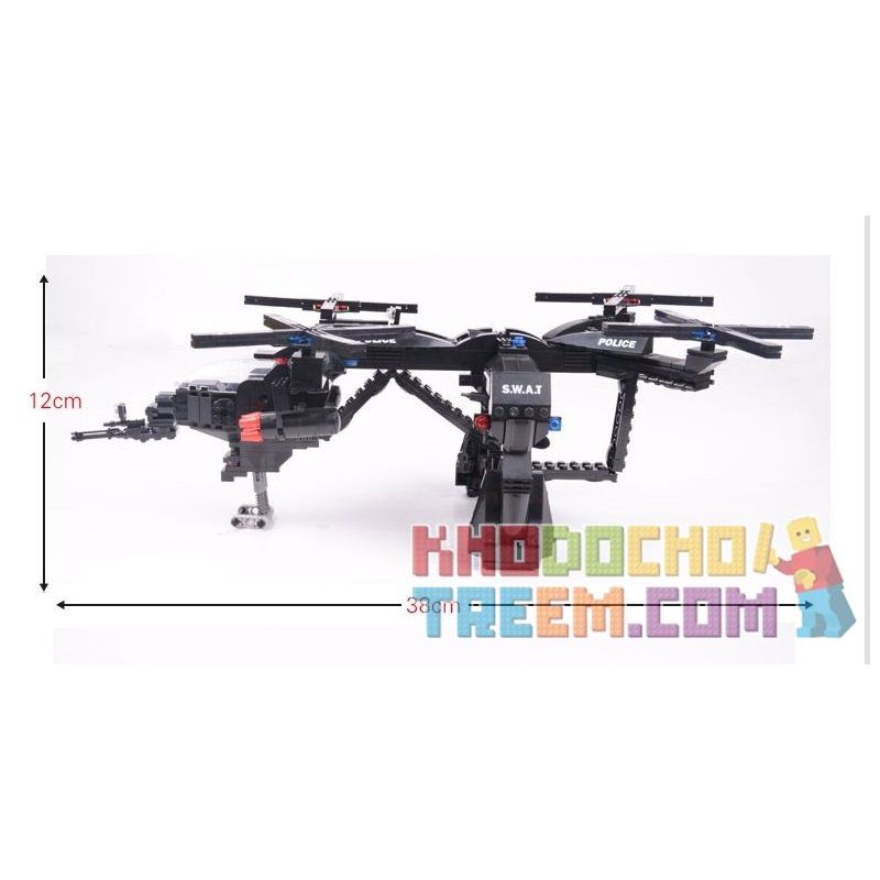 WOMA C0536 0536 Xếp hình kiểu  SWAT SPECIAL FORCE SWAT Carrier Trực Thăng Vận Tải Cẩu ô Tô đặc Nhiệm 784 khối