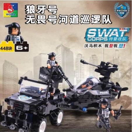 WOMA C0530 0530 Xếp hình kiểu  SWAT SPECIAL FORCE SWAT Fearless River Patrol Team Đặc Nhiệm Vùng Sông 448 khối