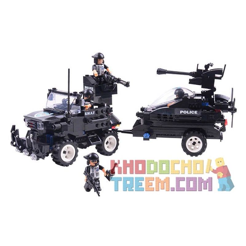 WOMA C0530 0530 Xếp hình kiểu Lego SWAT SPECIAL FORCE SWAT Fearless River Patrol Team Đặc Nhiệm Vùng Sông 448 khối